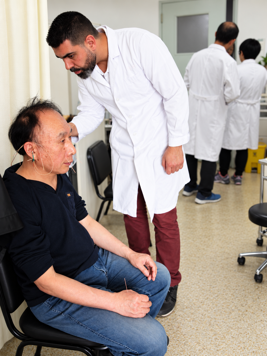 Eduardo Fernández durante su formación clínica en Medicina Tradicional China